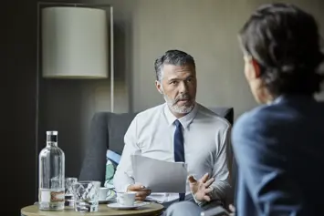 Business meeting between two people