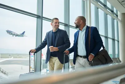 two people at an airport