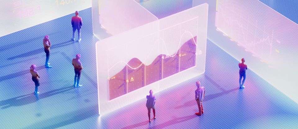 People in a room of graphs