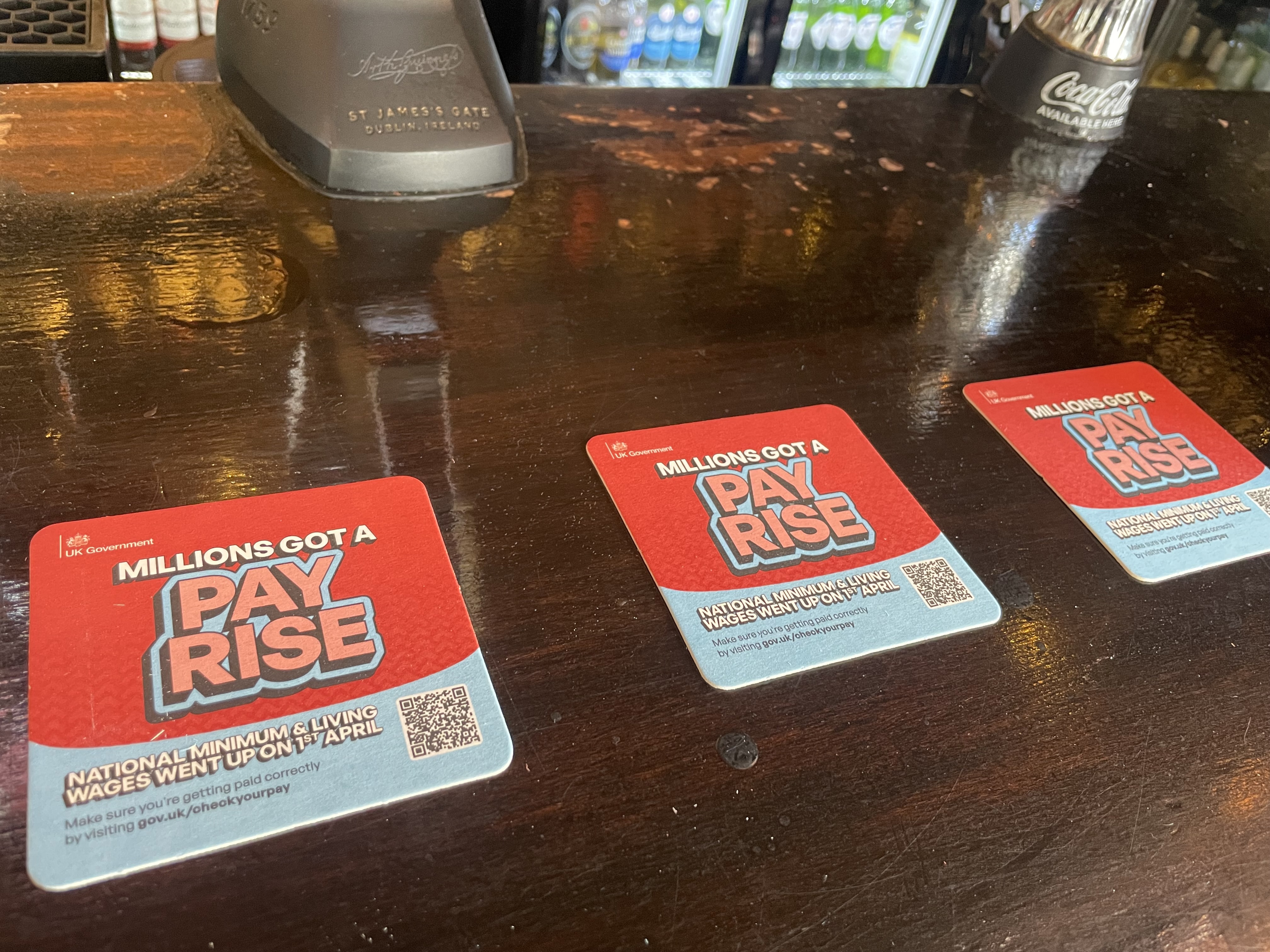Minimum wage campaign beer mat