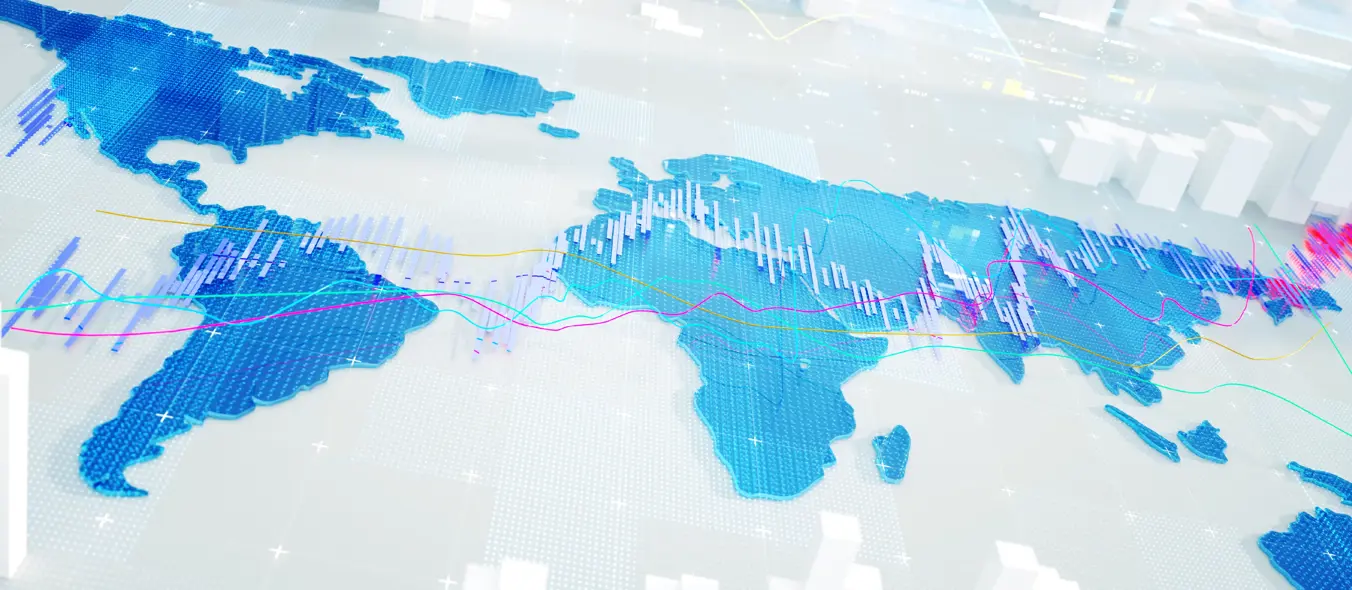 International map with networks