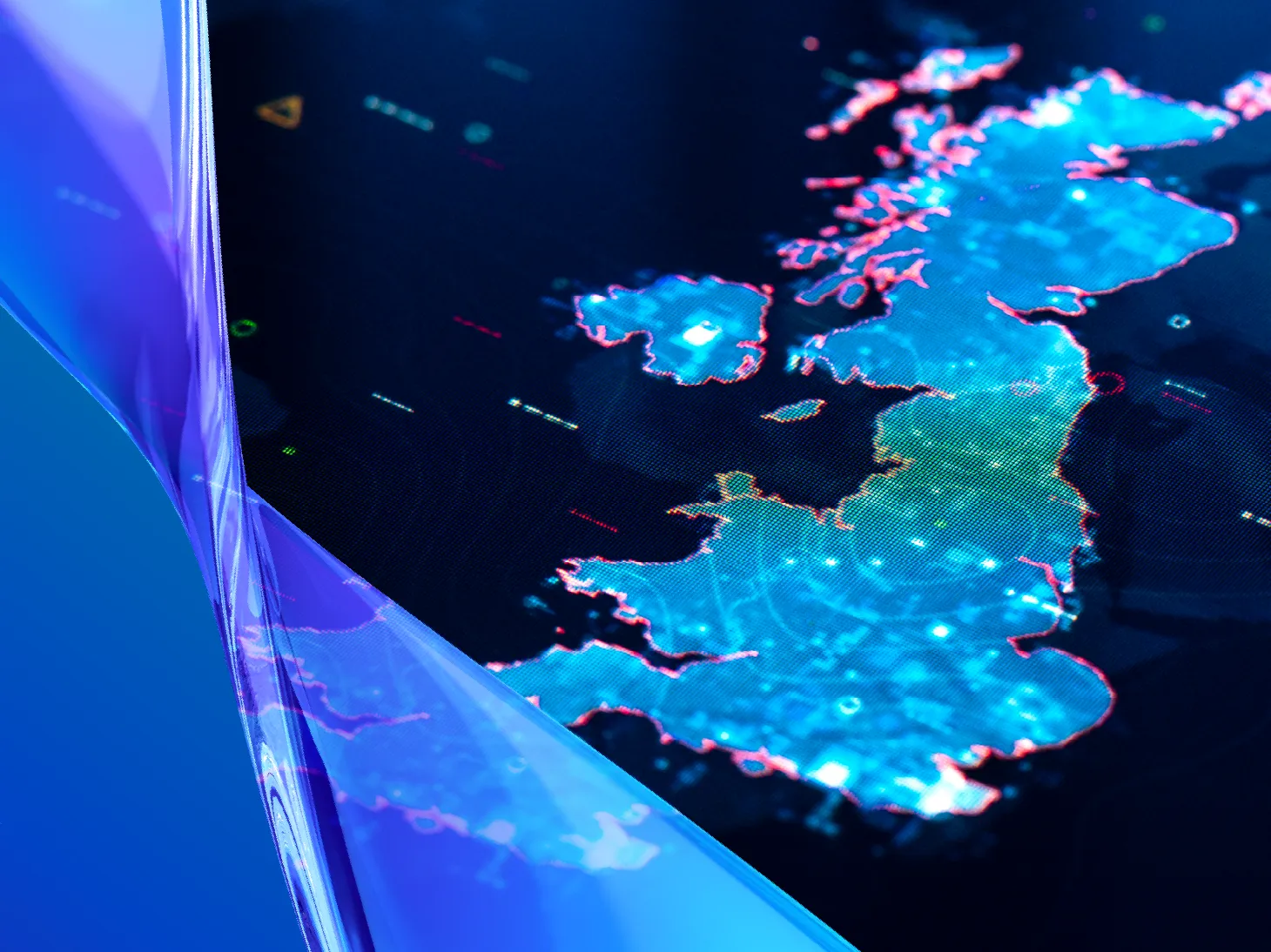 The BOSS survey logo and map of the UK